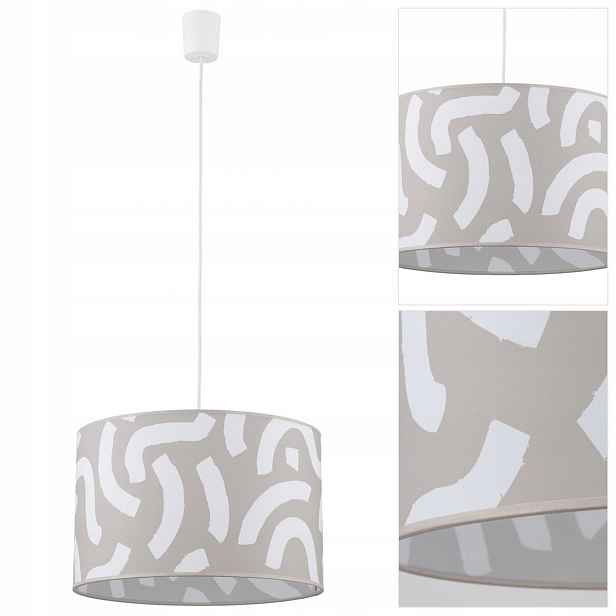 Bílá závěsná lampa Africana s nastavitelnou výškou v obývacím pokoji Tk Lighting