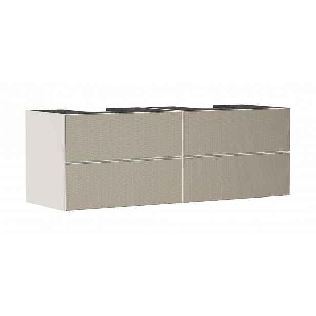 Hansgrohe Xevolos E - Umyvadlová skříňka 157x56x55 cm, 4 zásuvky, matná béžová/bronz 54200390