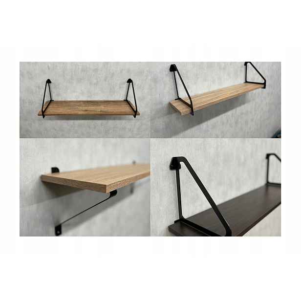 Závěsná nástěnná police loft industrial 20,8 cm x 82 cm