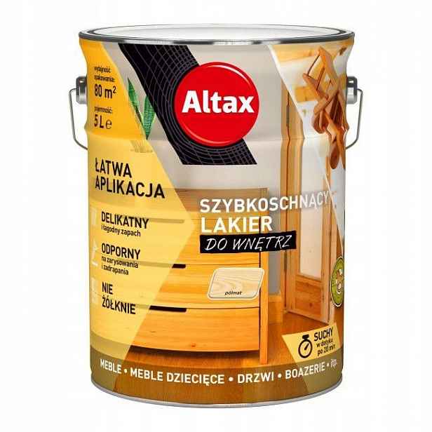 Altax Do Interiéru Rychleschnoucí Lak Na Dřevo 5 L Polomatný