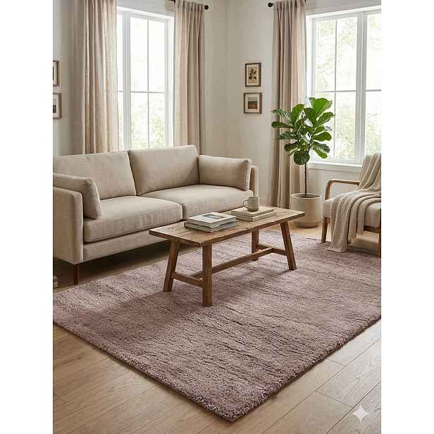 Koberec shaggy růžový pudrový 160 x 230 cm – měkký, elegantní