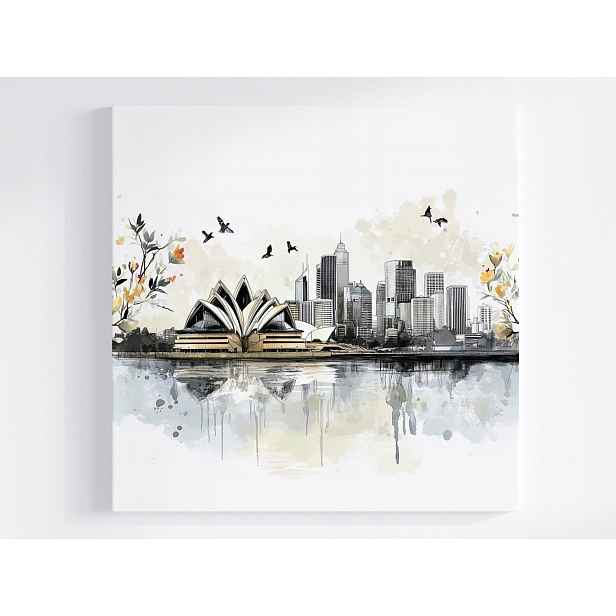 Obraz Na Plátně Canvas Město Panorama Sydney Opera House Skica 60x60