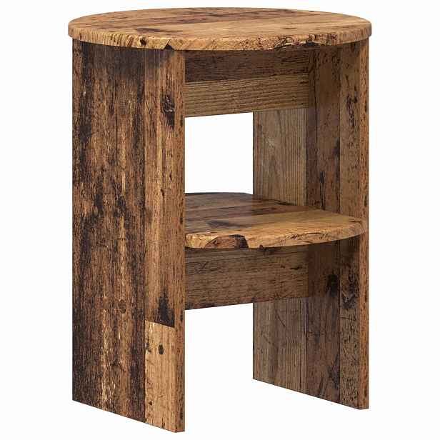 vidaXL Boční skříňka Staré dřevo Ø40 x 50 cm Dřevěný materiál