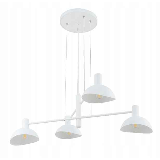 Závěsná lampa bílá, moderní, nad stůl, ostrov do jídelny obývacího pokoje, 4 body Sigma