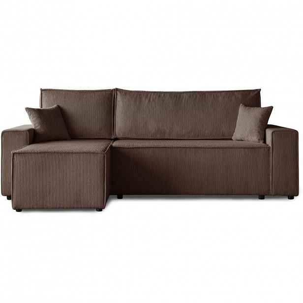 Beautysofa ROHOVÁ ROZKLÁDACÍ POHOVKA Hektor, s funkcí spaní, hnědá