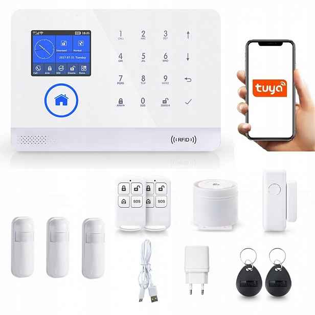 Bezdrátový LCD Alarm 2.4' Gsm WiFi Tuya Smart 3xPIR