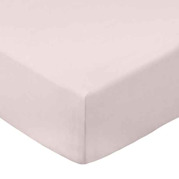 Růžové napínací prostěradlo z bavlněného perkálu 90x190 cm Cotton Percale – Bianca