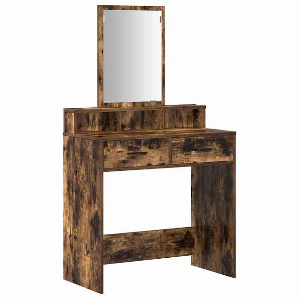 vidaXL Kosmetický stůl Kouřový dub 79 x 41 x 140 cm Kompozitní dřevo