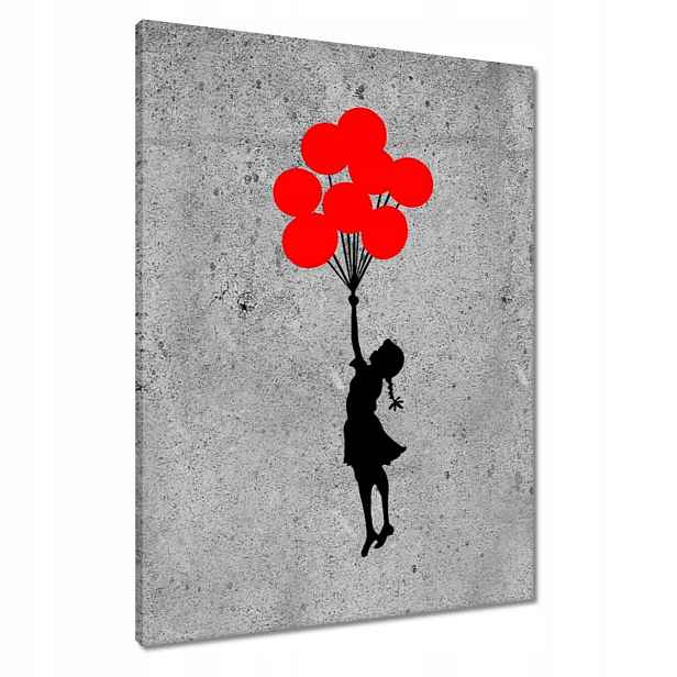 Obrazy 60x80 Banksy Dívka Balóny