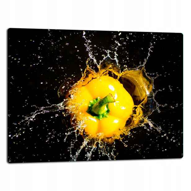 7v1 Skleněná Deska Na Krájení 52x40 Paprika Černá