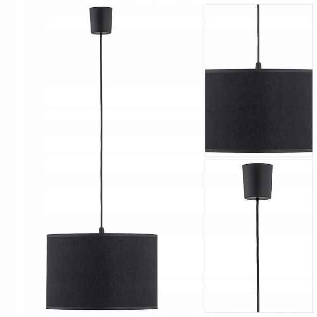 Černá závěsná lampa Rondo klasická forma nad postel v ložnici Tk Lighting