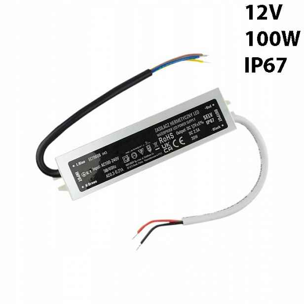 Montážní zdroj 12V 8.33A 100W Led modulární IP67 hermetický vodotěsný