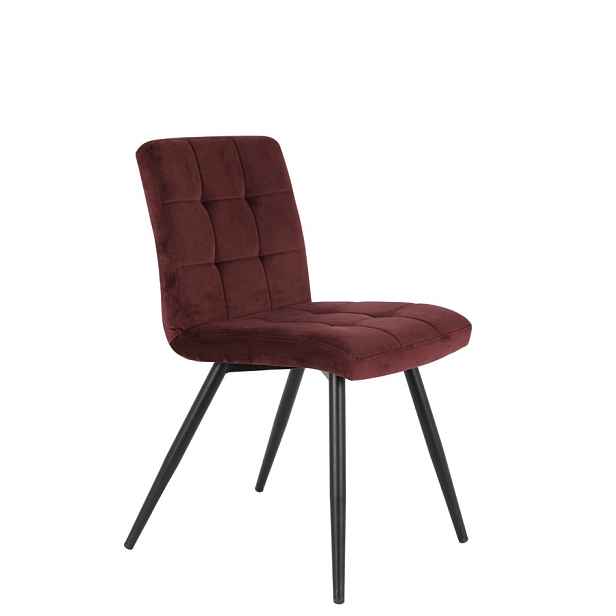 Sametová burgundy jídelní židle OLIVE - 44*82*50 cm Light & Living