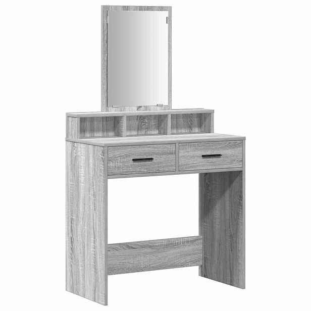 vidaXL Kosmetický stůl Šedá Sonoma 79 x 41 x 140 cm Kompozitní dřevo
