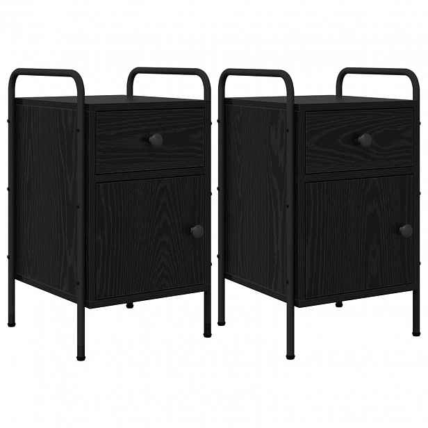vidaXL Noční skříňka 2 ks Černý dub 35 x 36,5 x 61 cm Kompozitní dřevo
