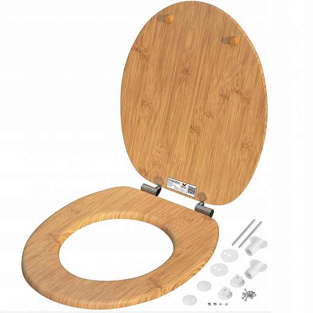 Wc Sedátko S Pomalým Sklápěním Mdf Bambus