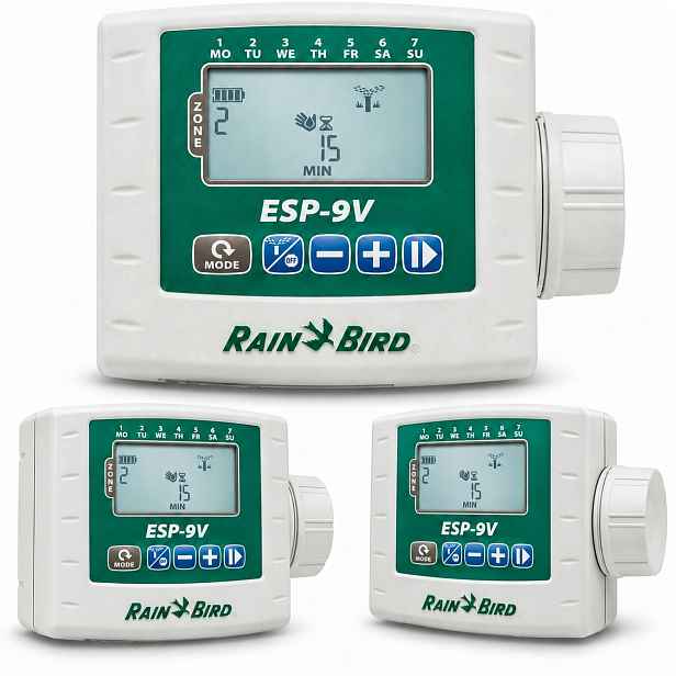 Regulátor Zavlažování Rain Bird ESP-9V 2 Sekce IP68 Bateriový Displej