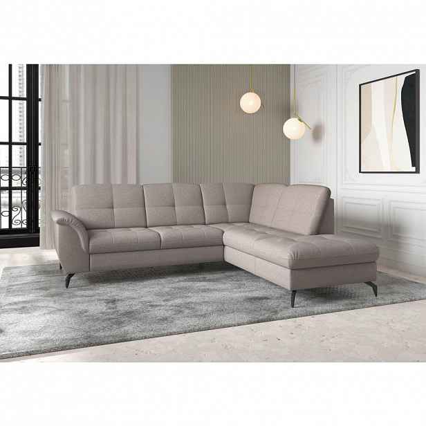 Sit & More ROHOVÁ SEDAČKA, textil, šedohnědá