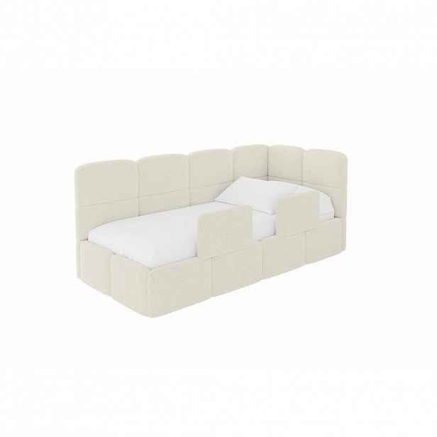ALTDECOR JEDNOLŮŽKOVÁ POSTEL pro mládež s úložným prostorem, vlevo - KIVY 100x200 béžová