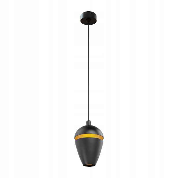 Závěsná Led lampa černá zlatá bodová nad stůl ostrov bar 3000K Maxlight