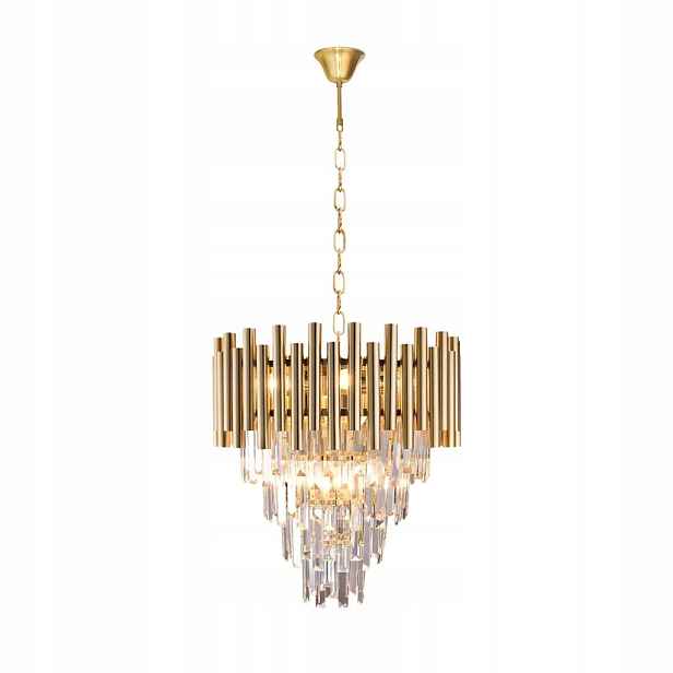 Závěsná lampa glamour křišťálová zlatá Milagro