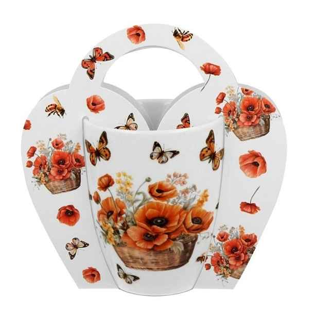 hrnek 350ml, KOŠÍK VLČÍ MÁKY, DB, porcelán