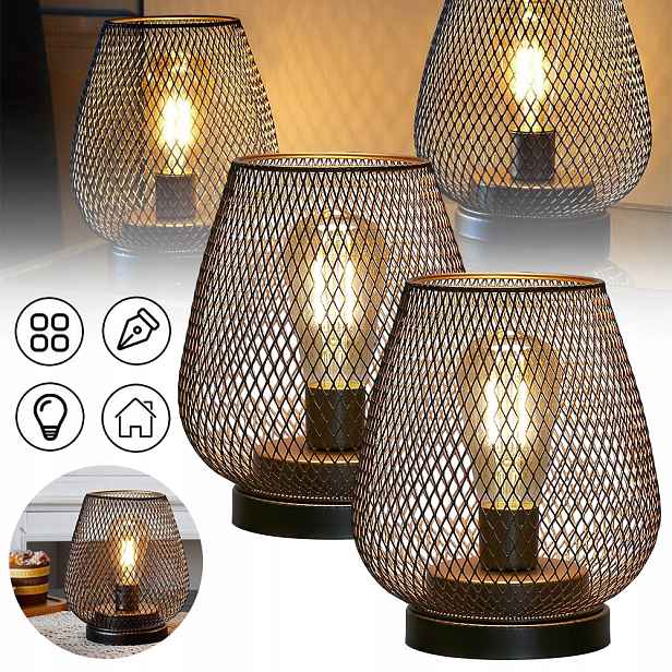 Led Lampa S Kovovou Klecí, 17 CM Bezdrátová Akcentní Lampa, 2 Ks
