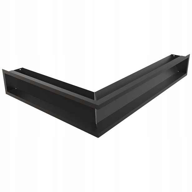 Ventilační mřížka do krbu Luft rohová pravá 54,7x76,6x12 černá Slim