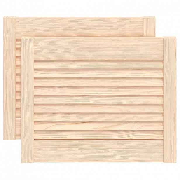 vidaXL Louverované dveře se dveřmi 2 ks Přírodní 69 x 49,4 cm