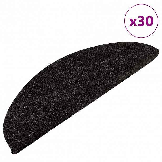 vidaXL Samolepicí rohože na schody 30 ks Antracit 56x17x3 cm
