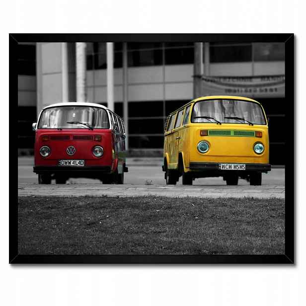 Plakáty v rámu 50x40 Červená a žlutá Vw