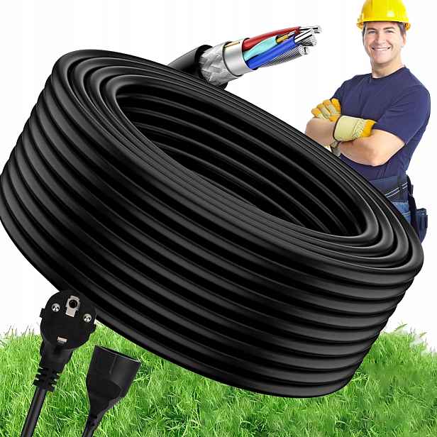 Prodlužovací Kabel Zahradního Stavebního Zahradního Vyžínače Pily 30M 3x0.75