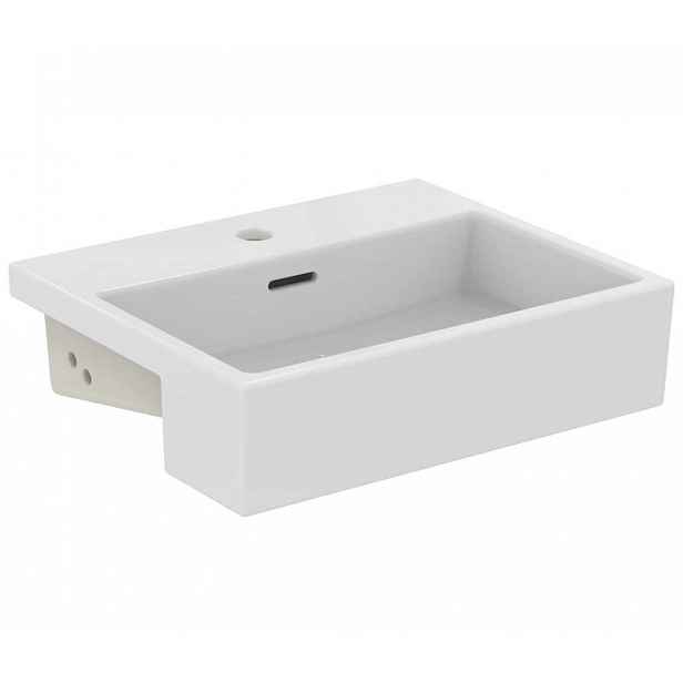 Ideal Standard Extra - Umyvadlo polozápustné, 50x42 cm, s přepadem, otvor pro baterii, bílá T373501