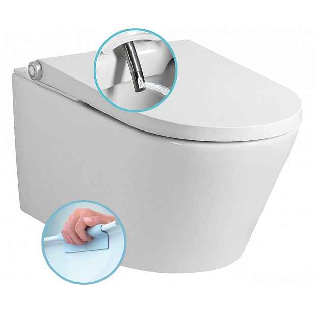 Sapho Veen Clean - Elektronický bidet s keramikou, Rimless, SoftClose, bílá VE421