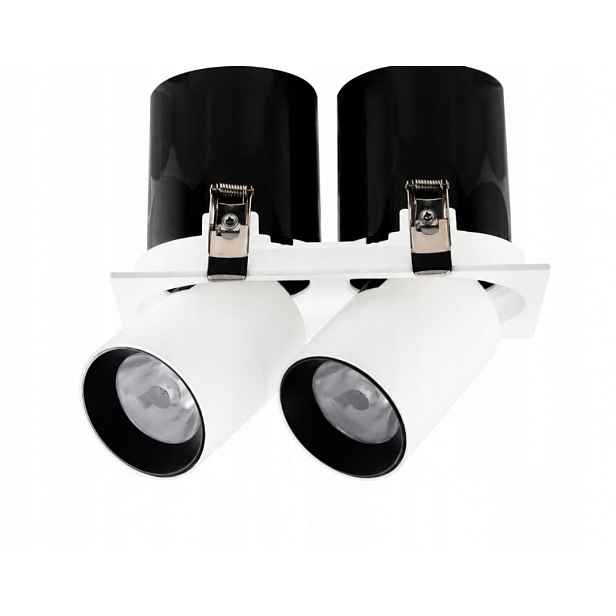 Stropní Svítidlo Downlight Led Podomítková 2x18W 4000K 2900lm Bílá Černá