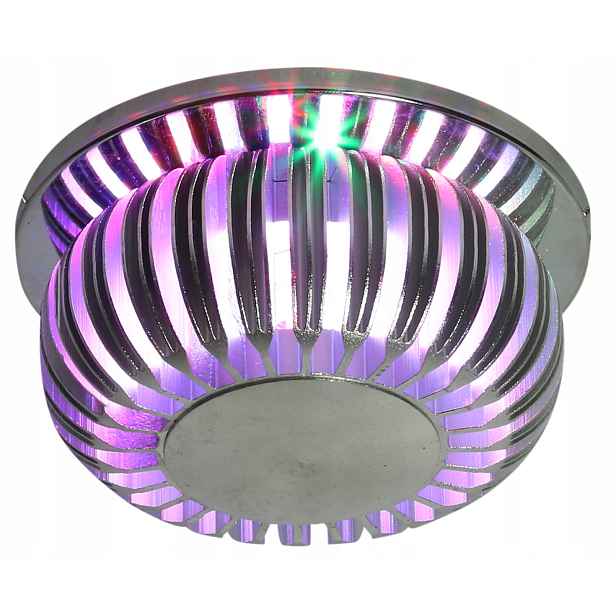 Stropní svítidlo kulaté Led panel 3W Rgb 230V alu