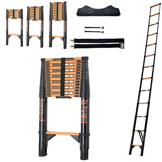 Teleskopické schůdky 6,3 m Skládací, pro renovační práce ve výškách, 150 kg