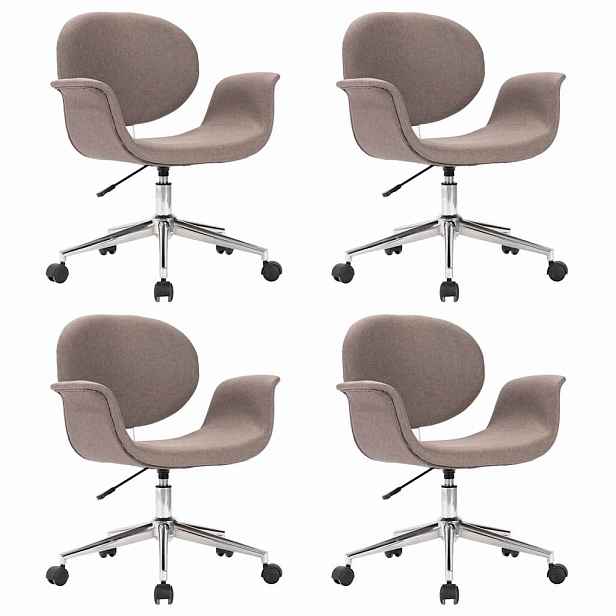 vidaXL Otočné jídelní židle 4 ks taupe textil