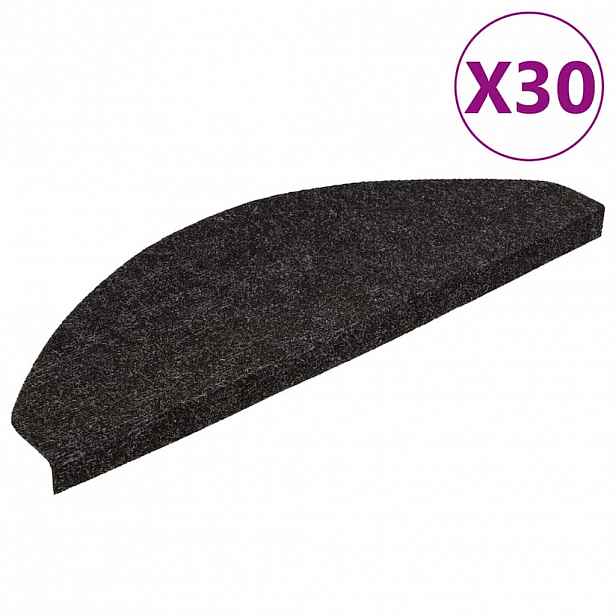 vidaXL Samolepicí rohože na schody 30 ks Antracit 65x22,5x3,5 cm