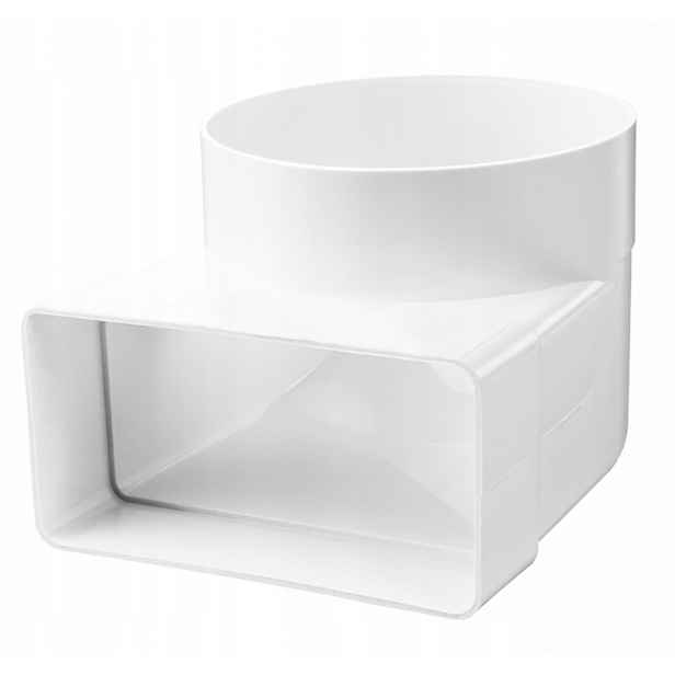 Koleno spojující kanál plochý 120 x 60 mm s kruhovým kanálem Fi 100 mm Vents 430