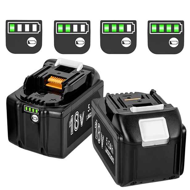 Akumulátor 18V 5500mah Li-Ion Náhradní Led pro elektronářadí 2 ks