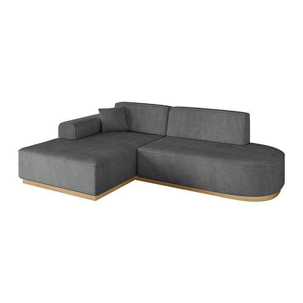 ALTDECOR ROHOVÁ SEDAČKA s otomanem, levá IREA-L1-v2 232x165x80 Tmavě šedá Manšestr