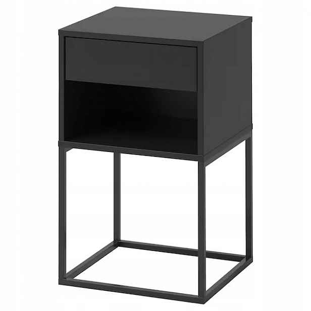 Ikea Vikhammer Noční stolek, černý, 40 x 39 cm