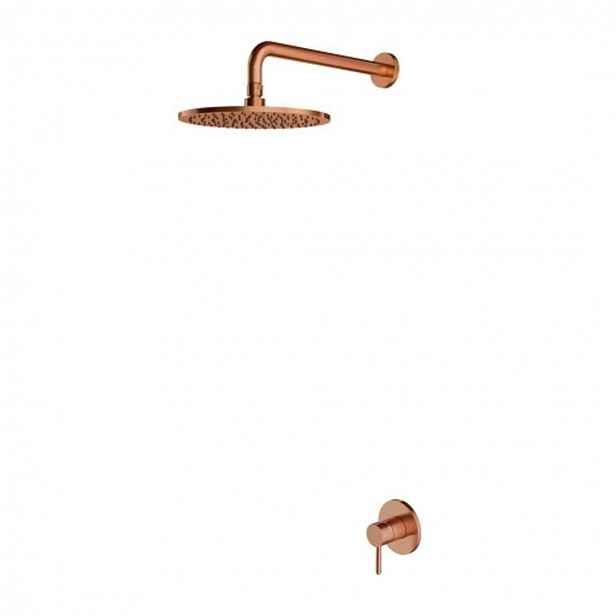 OMNIRES Y - Set sprchové podomítkové baterie a horní sprchy, s tělesem, průměr 25 cm, kartáčovaná měď SYSY36CPB