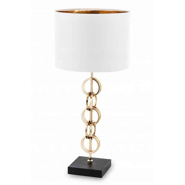 Stolní lampa, dekorace glamour, bílá, se stínítkem, zlato, moderní lampa