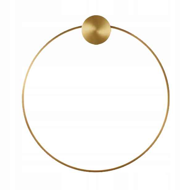 Nástěnná Lampa Led Ring Kruhová 50 CM Old Gold Zlatá Kartáčovaná