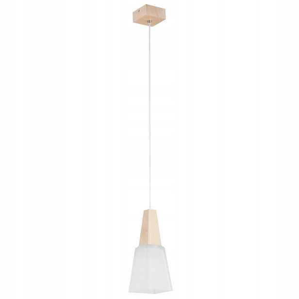 Alfa Toti závěsná lampa skandinávská bílá dřevěná 1xE27