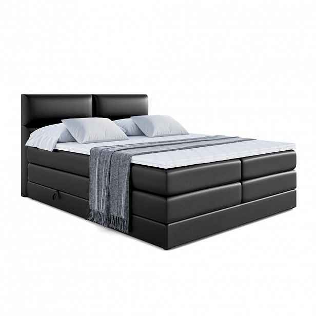 ALTDECOR POSTEL boxspring BOXI3 KING – 200 x 200 – H3/H4 – vysoce lesklá černá