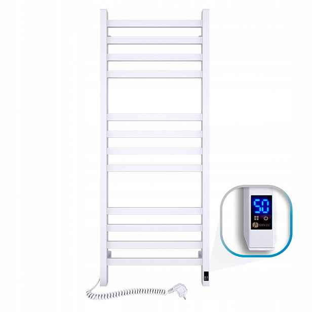 Elektrický koupelnový radiátor Bílý Avangard Sensor 480х1200 levý