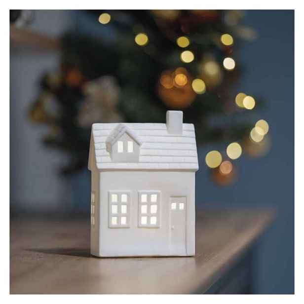 EMOS Vánoční světelná LED dekorace House 18 cm bílá